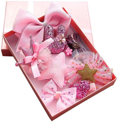 Custom Printed Pink Christmas Hair Clip Set Accessories Gift Box Packaging