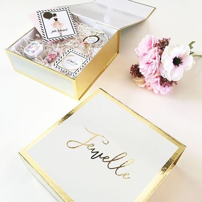 Custom Printed Rose Gold Bridal Bridesmaid Proposal Gift Box Will You Be My Bridesmaid Boxes