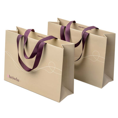 Custom Printed Folding Papper Carrier Bags Luxury Brand Paper Shopping Bags For Boutique