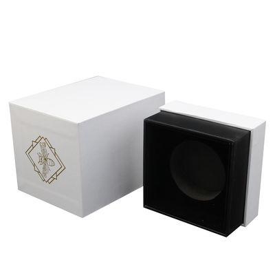 Custom Logo White Rigid Paper Luxury Candle Jar Packaging Boxes With Foam Insert