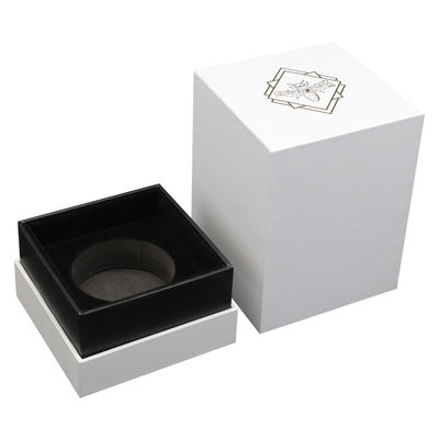 Custom Logo White Rigid Paper Luxury Candle Jar Packaging Boxes With Foam Insert