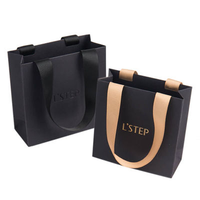 Custom Printing Luxury Small Black Jewelry Packing Gift Bag For Jewelry