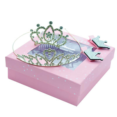 Custom Printed Paper Bride Headdress Headwear Tiara Packaging Box With Insert Foam