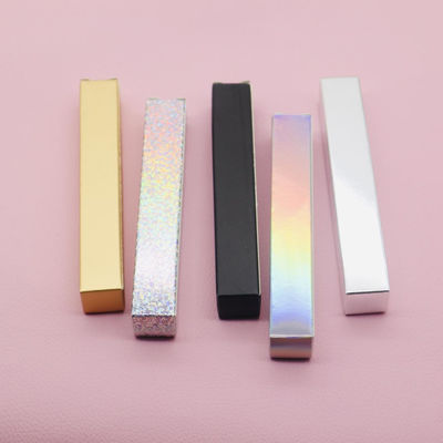 Custom Logo Printing Pink Gold Holographic Lip Gloss Lipgloss Tube Packaging Box