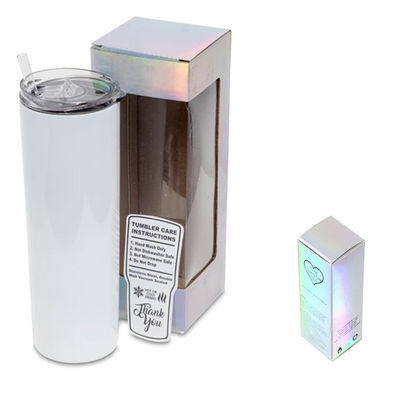 Custom Logo Printing Holographic Tumbler Packaging Shipping Boxes With Window