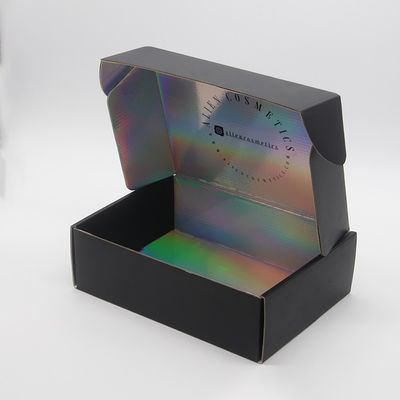 Custom Printing Paper Black Holographic Corrugated Packing Shipping Box