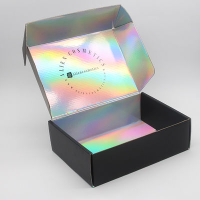 Custom Printing Paper Black Holographic Corrugated Packing Shipping Box