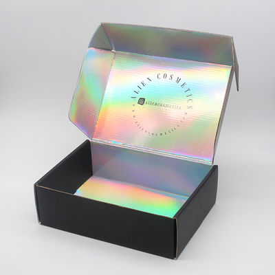 Custom Printing Paper Black Holographic Corrugated Packing Shipping Box