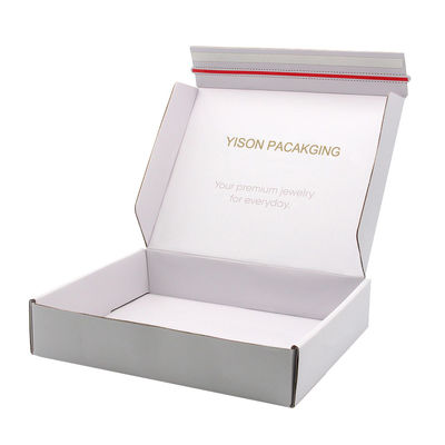 Custom Logo Printing White Flat Postal Box Self Seal Shipping Boxes