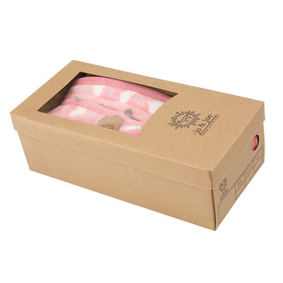 Custom Logo Printed Empty Shoe Slippers Box Packaging With Clear Window