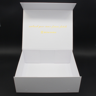 Custom Logo Printing Wholesale Large White Magnetic Gift Box With Ribbon