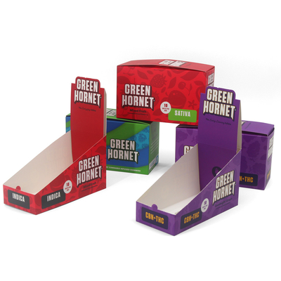 Promotional Shelf Ready Packaging Tear Away Folding Cardboard Counter Snack Display Box