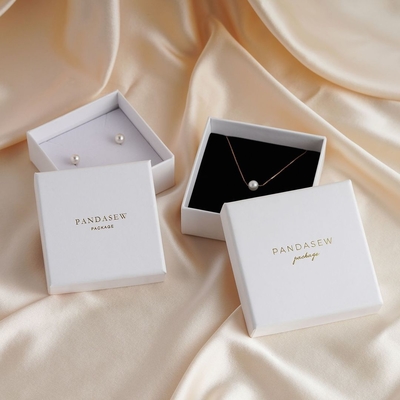 Custom Logo Printed Black Cute Slide Jewelry Packaging Display Gift Box With Ribbon Handle
