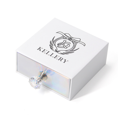 Custom Holographic Sliding Drawer Jewelry Box Vintage Small Jewellery Packing Gift Box