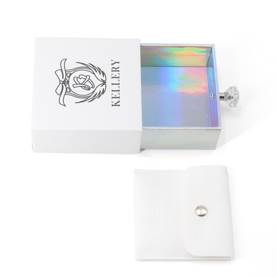 Custom Holographic Sliding Drawer Jewelry Box Vintage Small Jewellery Packing Gift Box