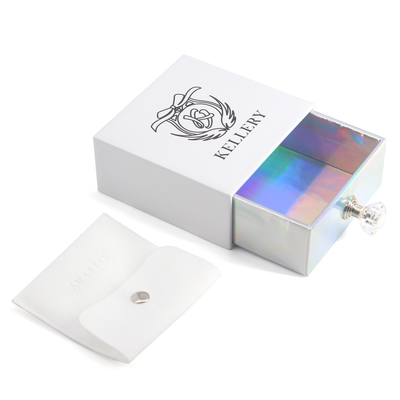 Custom Holographic Sliding Drawer Jewelry Box Vintage Small Jewellery Packing Gift Box