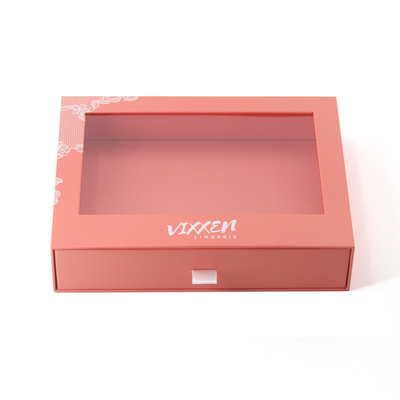 Custom Logo Printed Pull Out Sleeve Slide Drawer Box Packaging With Window