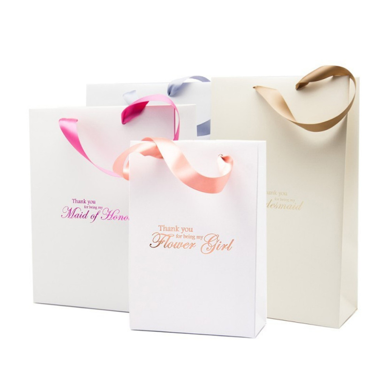 Custom Craft Christmas Gift Favour Paper Bags White Luxury Paper Bag Thank You Bags For Boutique