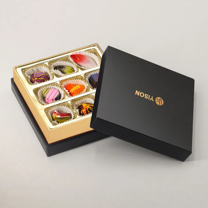 Custom Macaron Chocolate Packaging Folding Box With Plastic Tray Small Chocolate Gift Box