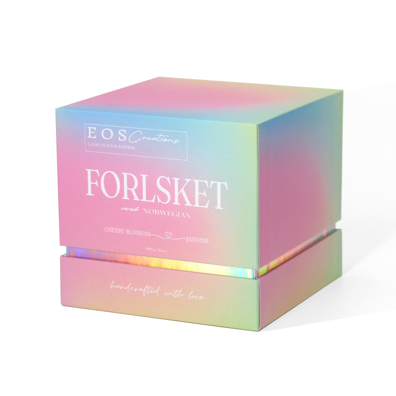 Luxury Holographic Scented Candle Packaging Boxes Hologram Paper Gift Box With Lid