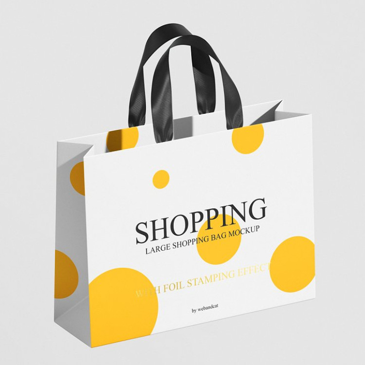 Custom Private Logo Printed Black Large Personalized Luxury Shopping Tote Gift Premium Paper Bags With Handle