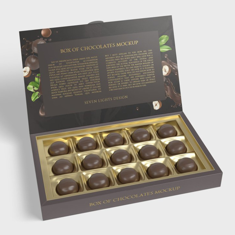Custom Printing Luxury Belgian Chocolate Praline Box Cardboard Material
