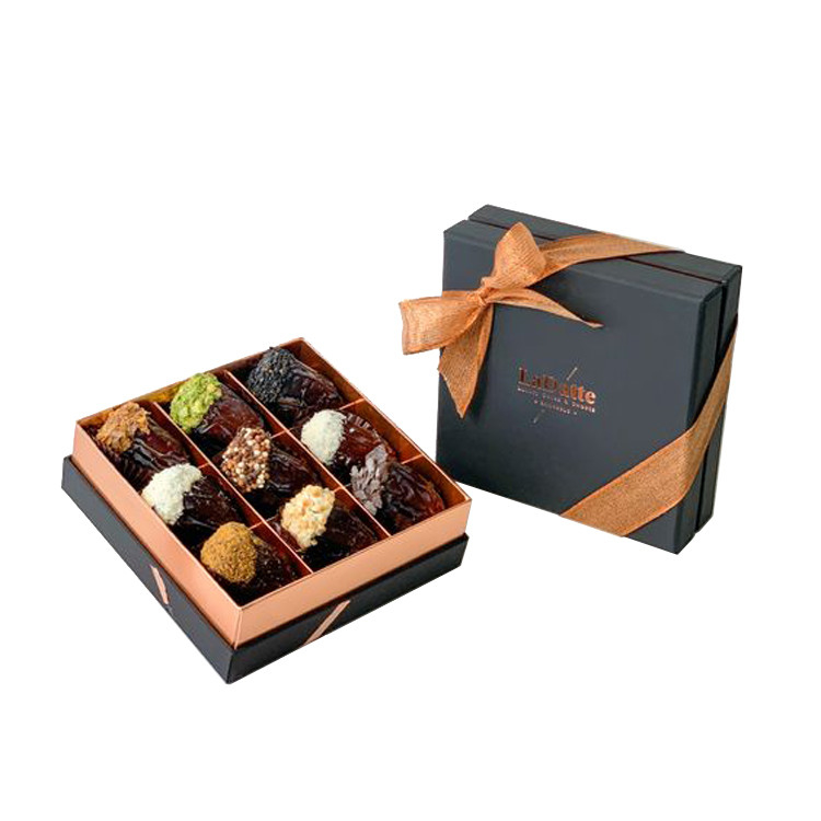 Custom Premium Luxury 2 Pieces Ramadan Dates Chocolate Packaging Gift Boxes