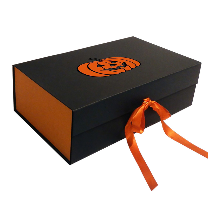 Custom Luxury Folding Magnetic Halloween Gift Box With Ribbon Closure