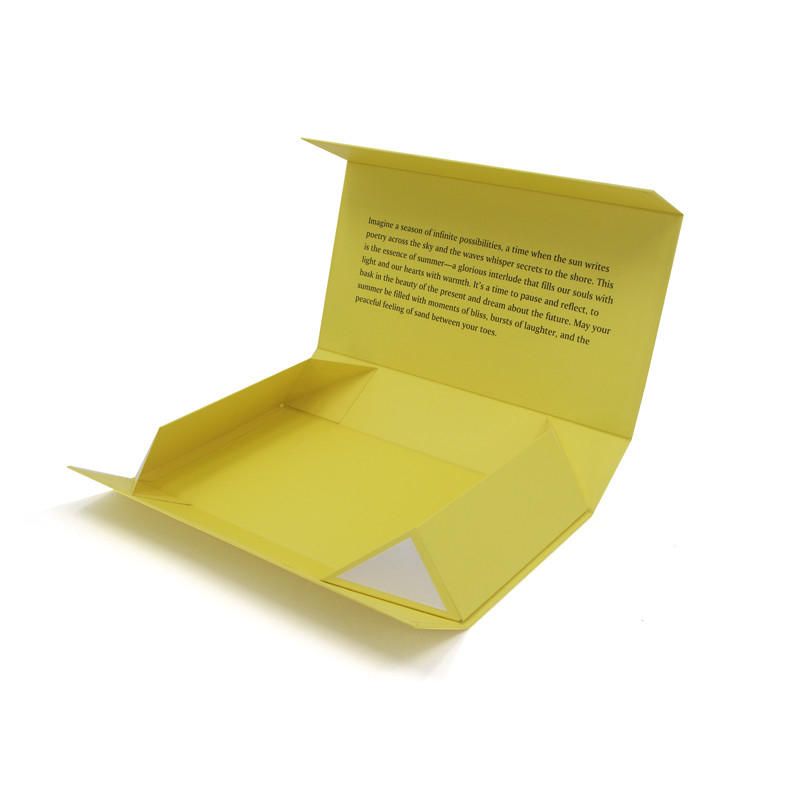 Customizable Yellow Folding Foldable Magnetic Lid Gift Packaging Box