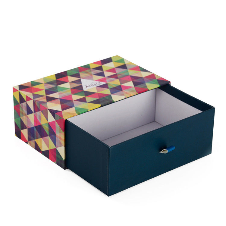 Rigid Cardboard Gift Printed Paper Box , Custom Drawer Packaging Boxes