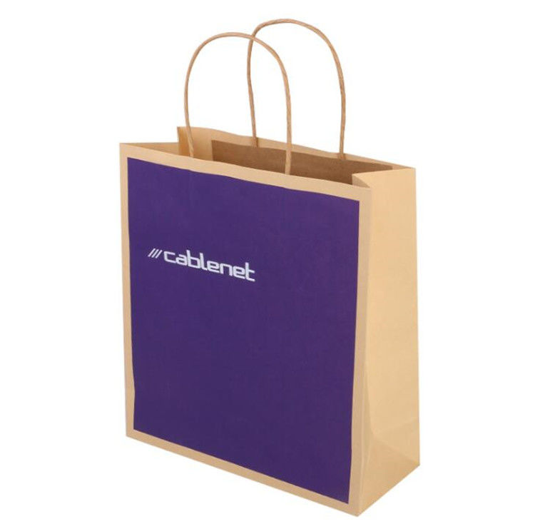 Custom Brown Kraft Paper gift Bags With Handle Retail Shopping Packaging
