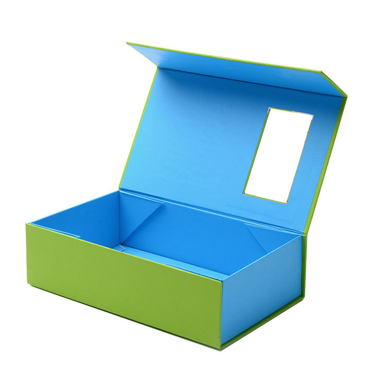 Durable Cardboard Paper Foldable Magnet Gift Box With Window Custom Size