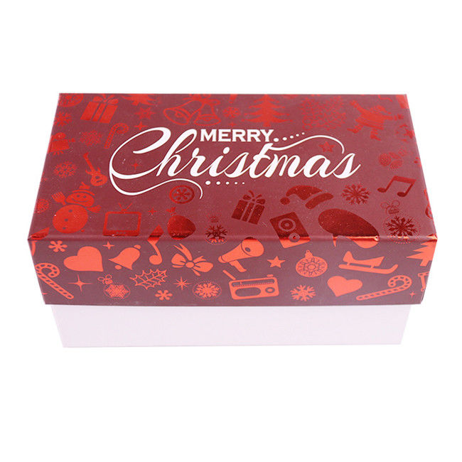 Custom Printed Paper Christmas Box With Lid For Gift Packaging