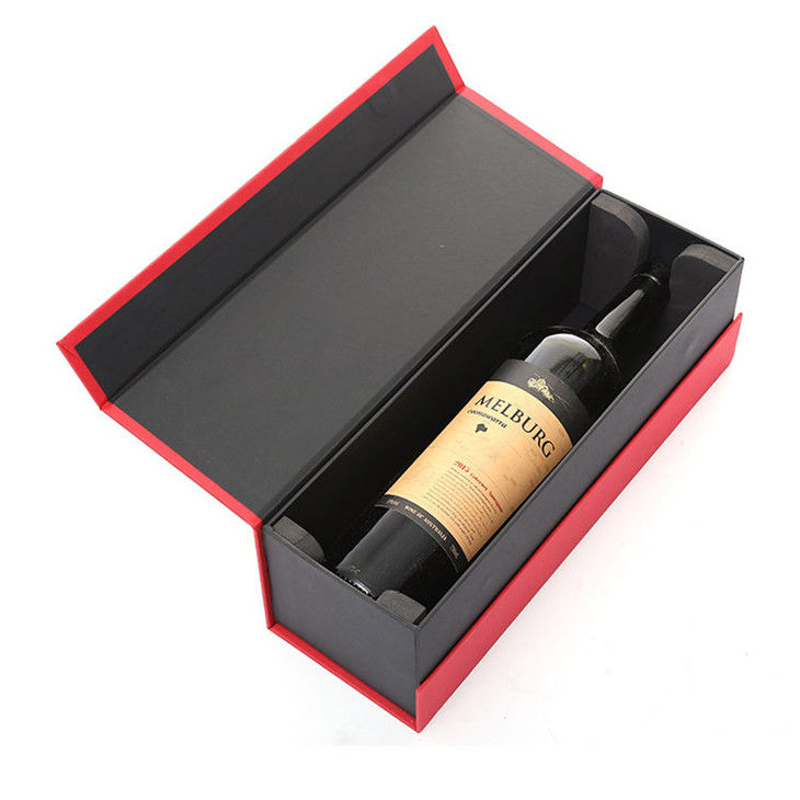 Custom Logo Rigid Cardboard Wine Glass Packaging Boxes With Magnetic Closure