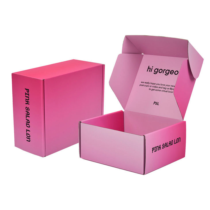 Custom Luxury Gradient Pink Color Cardboard Paper Mailing Packaging Boxes