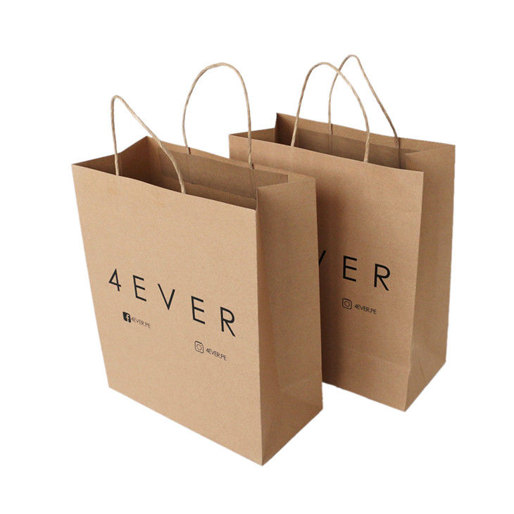 Wholesale China Gift Craft Brown Printed Kraft Paper Bags With Logo