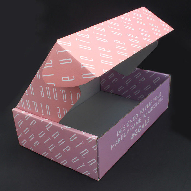 Customised Printing Pink Holographic Shipping Mailing Box Custom Private Label With Logo