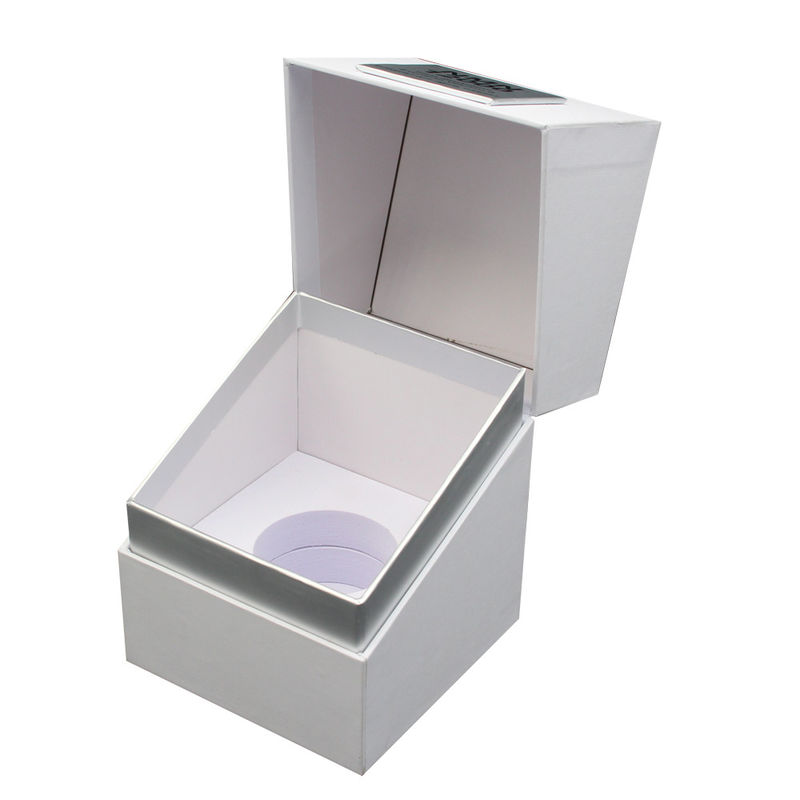 Custom Logo White Rigid Paper Luxury Candle Jar Packaging Boxes With Foam Insert