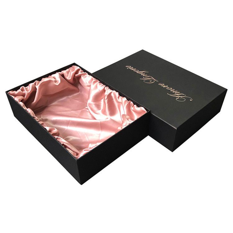 Custom Logo Printing Top And Bottom Small Satin Packaging Box Paper Satin Lined Gift Boxes For Lingerie