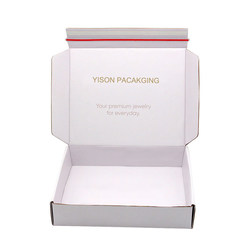 Custom Logo Printing White Flat Postal Box Self Seal Shipping Boxes