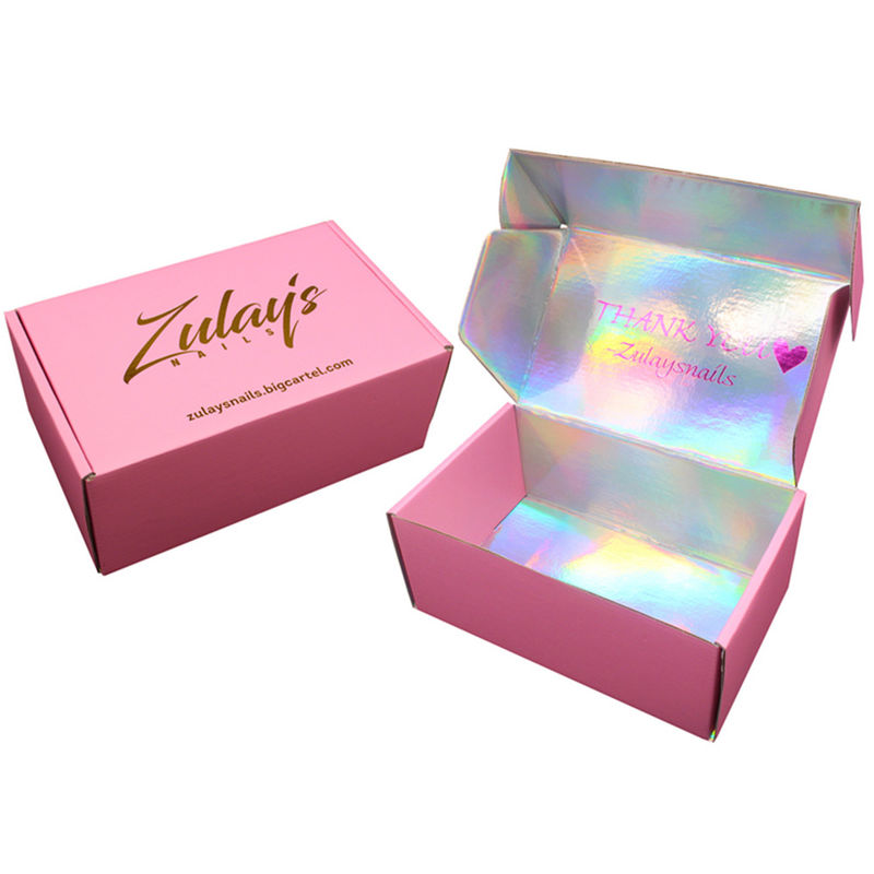 Custom Logo Printed Paper hologram gift box Holographic Mailing Mailer shipping Packaging Box