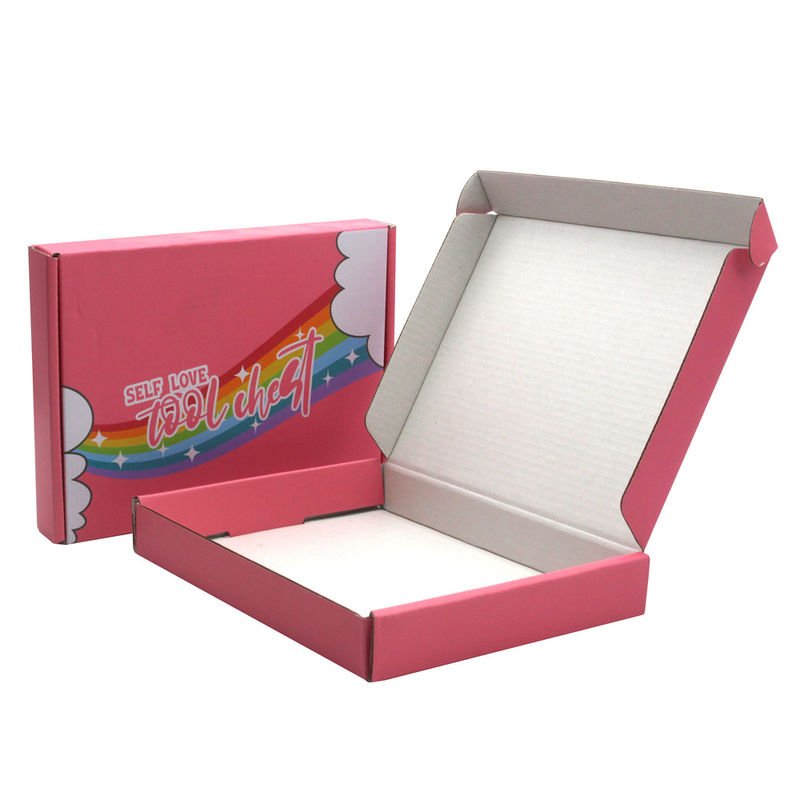 Custom Logo Printing Corrugated Pink Small Custom Mailer Packiging Box