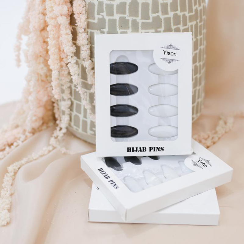 Custom Printed Empty Rubber Band Hairpin Hijab Pin Packaging Box