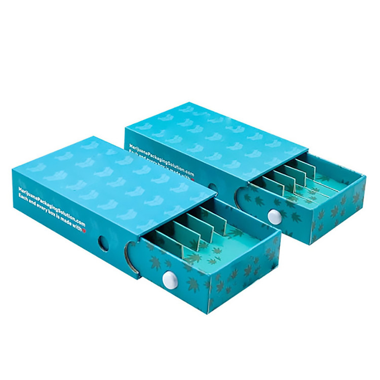 Custom Childproof Children Child Resistant Packaging Boxes Slide Pre Roll Preroll Box Packaging